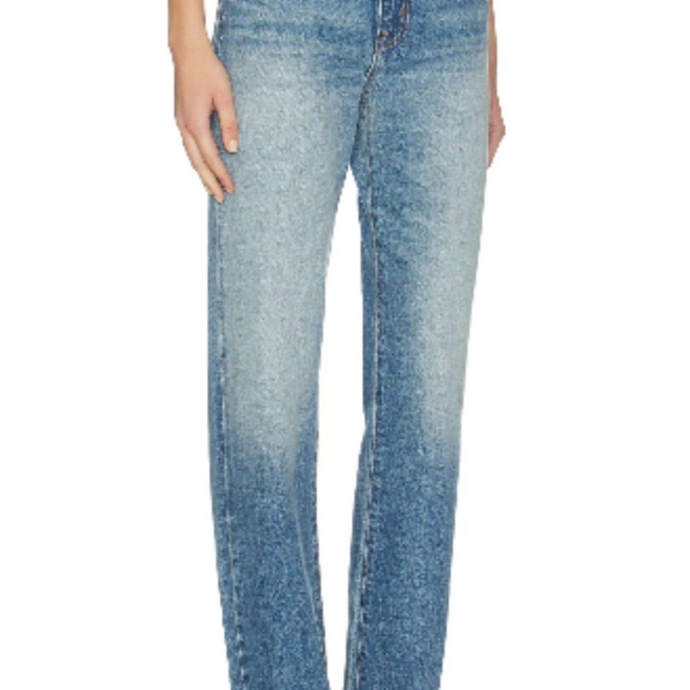 SLVRLAKE London Jeans Women High Rise Straight Leg Premium Denim Blue size 28